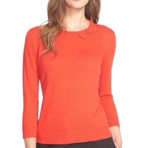 Kate Spade Red Orange Bow Detail Cashmere Blend Sweater - S - Picture 13 of 13